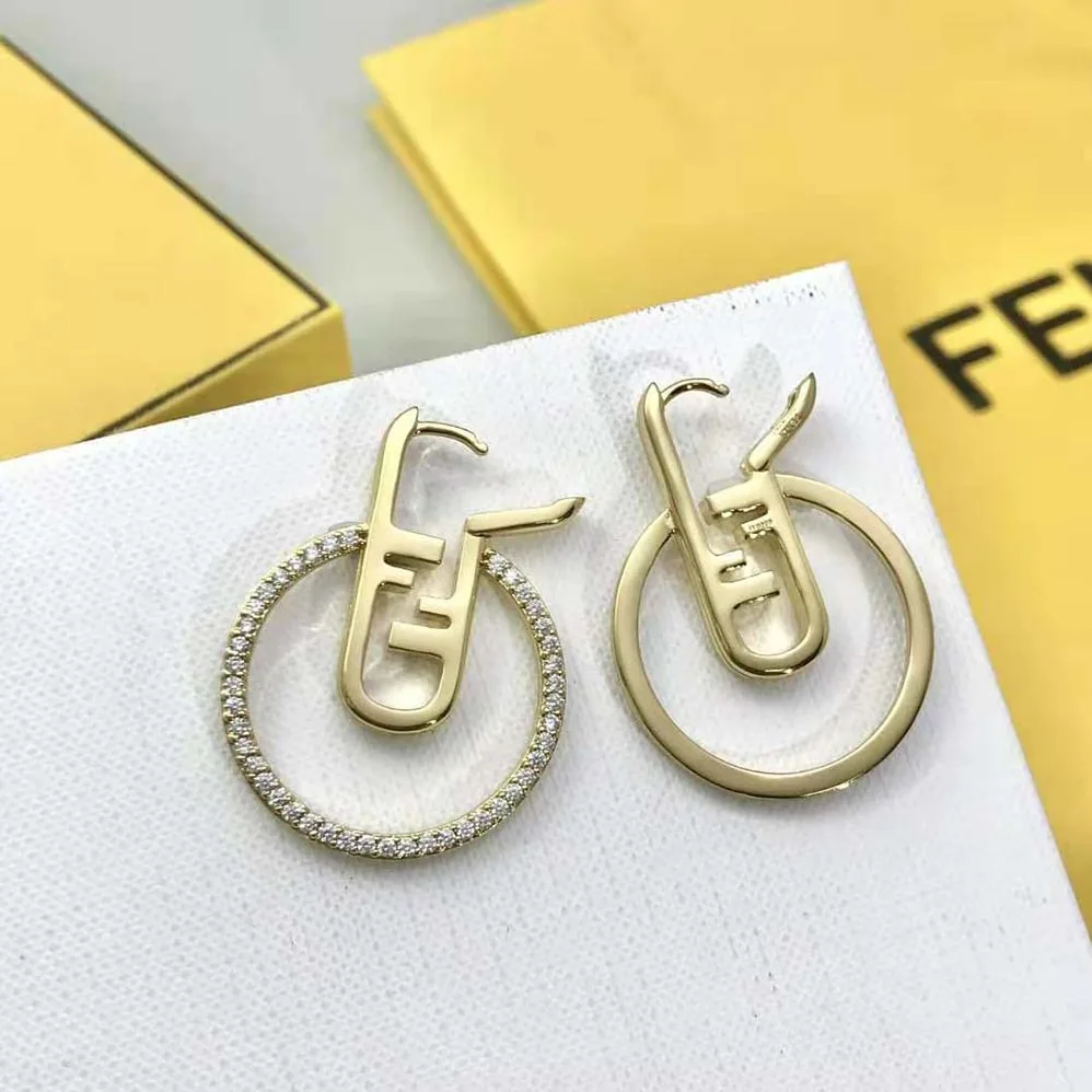 Fendi O Lock Earrings Gold for Women in Colored