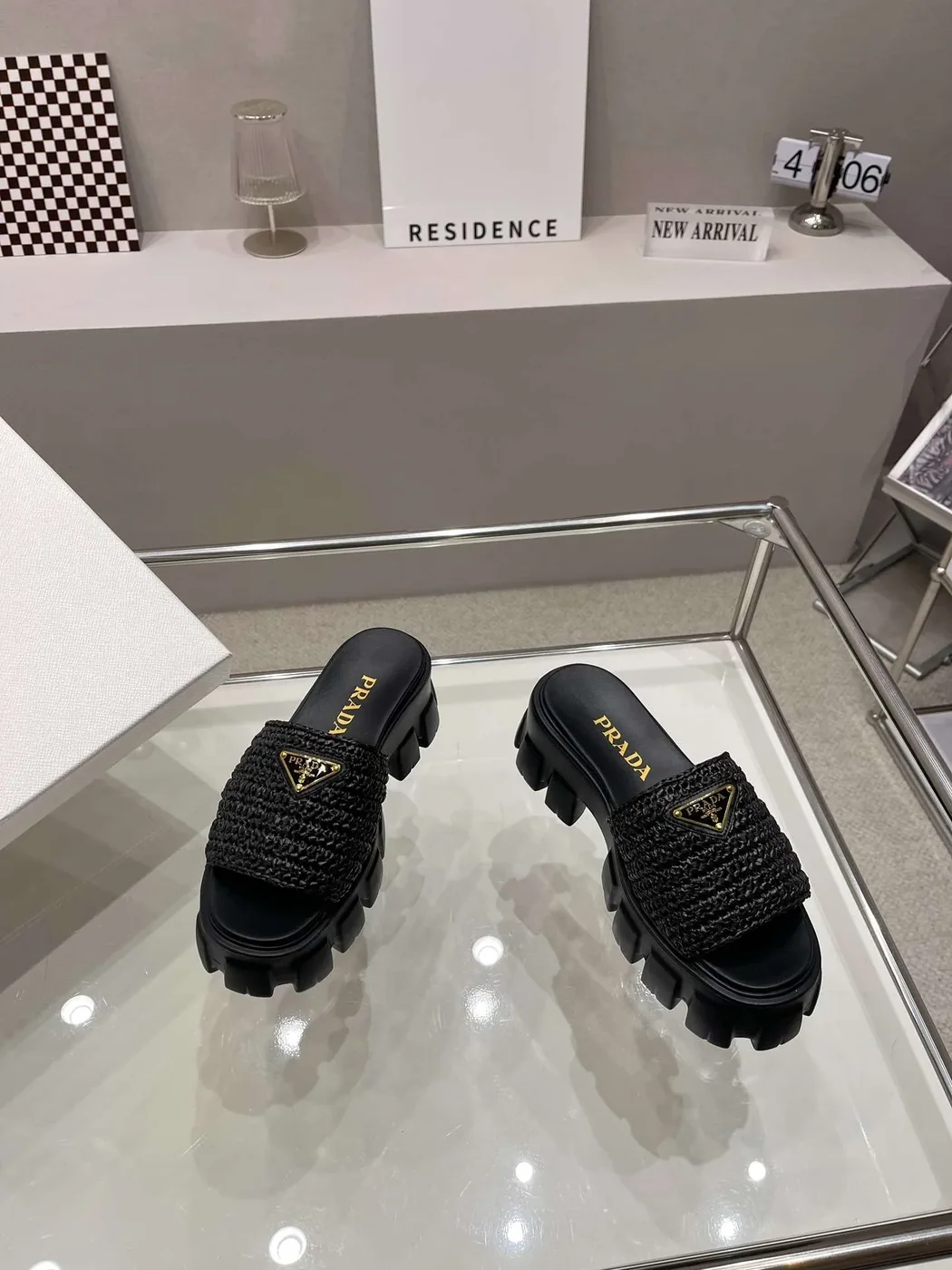 Prada Monolith Crochet Cage Slippers Black Prada Monolith Crochet Cage Slippers Black