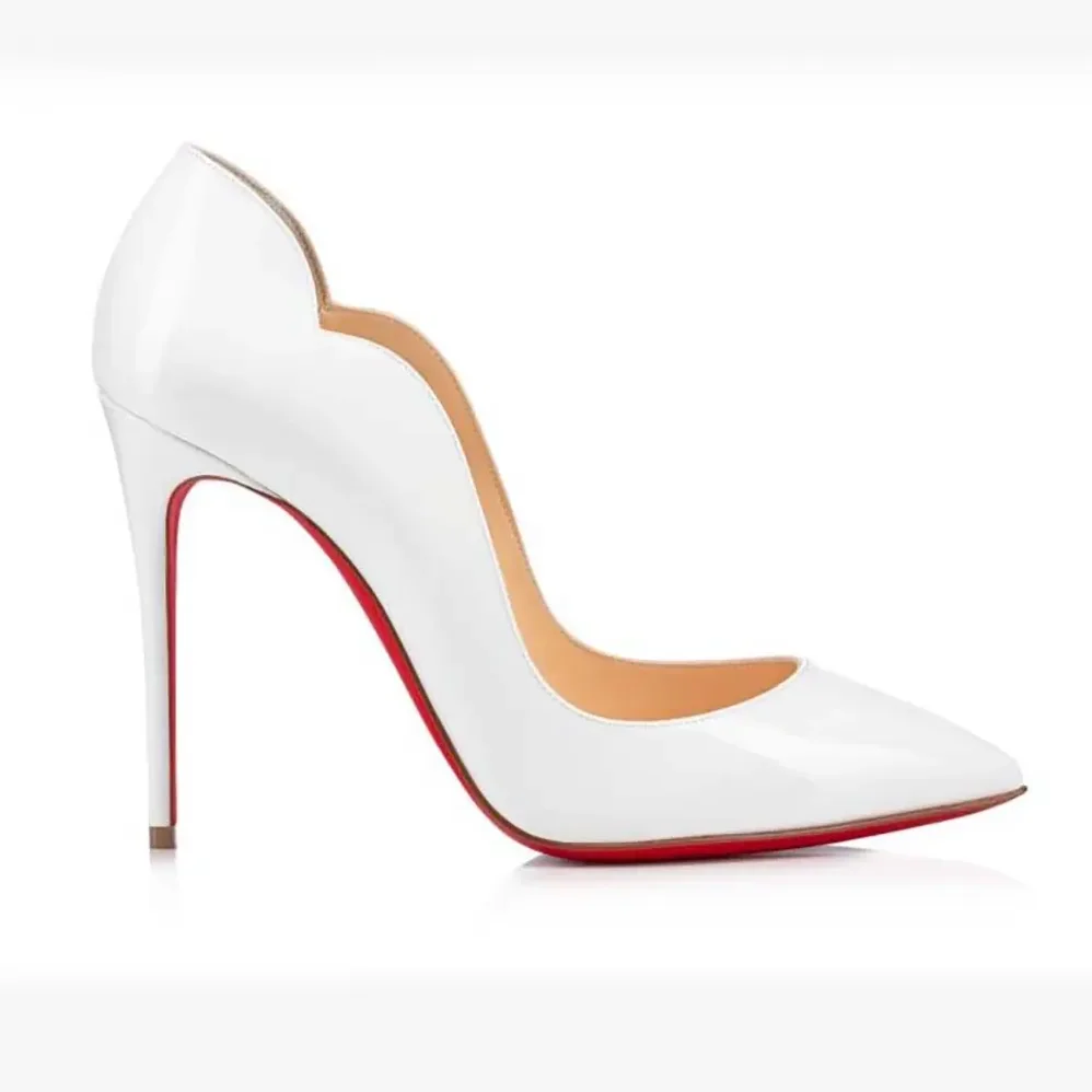 Christian Louboutin Hot Chick 100 mm Pumps Patent Calf Leather White for Women Christian Louboutin Hot Chick 100 mm Pumps Patent Calf Leather White for Women