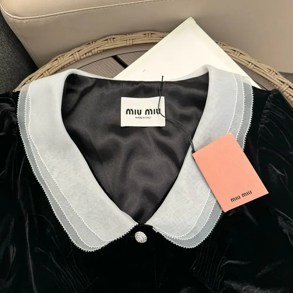 Miu Miu Velvet Minidress MF5217_10BA_F0002_S_OOO for Women Miu Miu Velvet Minidress MF5217_10BA_F0002_S_OOO for Women