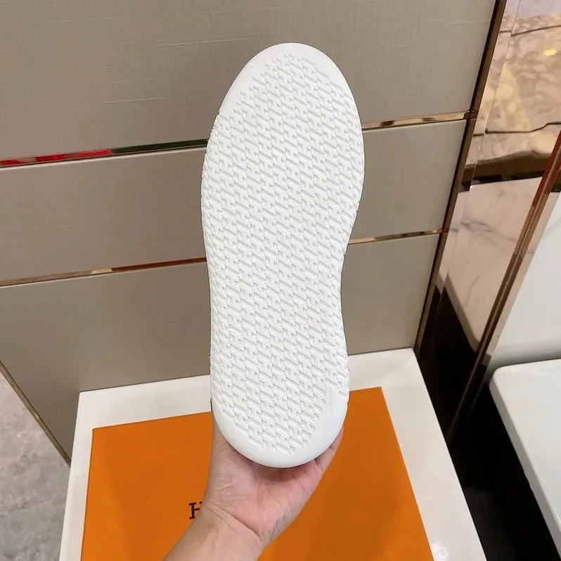 Hermes Depart Sneakers Grey in White Hermes Depart Sneakers Grey in White
