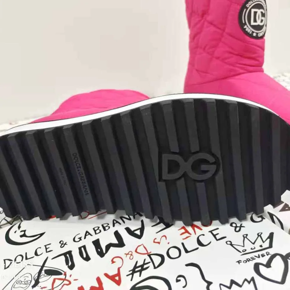 Dolce Gabbana D&G Nylon Ankle Boots with DG Logo for Women in Pink Dolce Gabbana D&G Nylon Ankle Boots with DG Logo for Women in Pink
