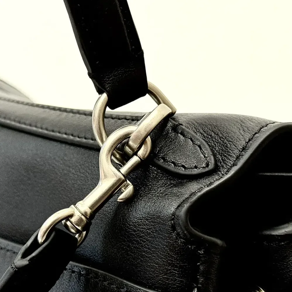 Balenciaga Rodeo Handbag Large In Black Smooth Calfskin Aged for Women in Silver Hardware