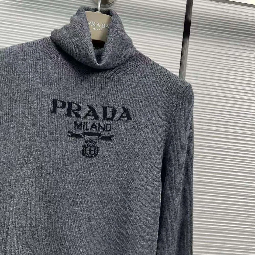 Prada Superfine Wool Turtleneck Sweater for Women in Black