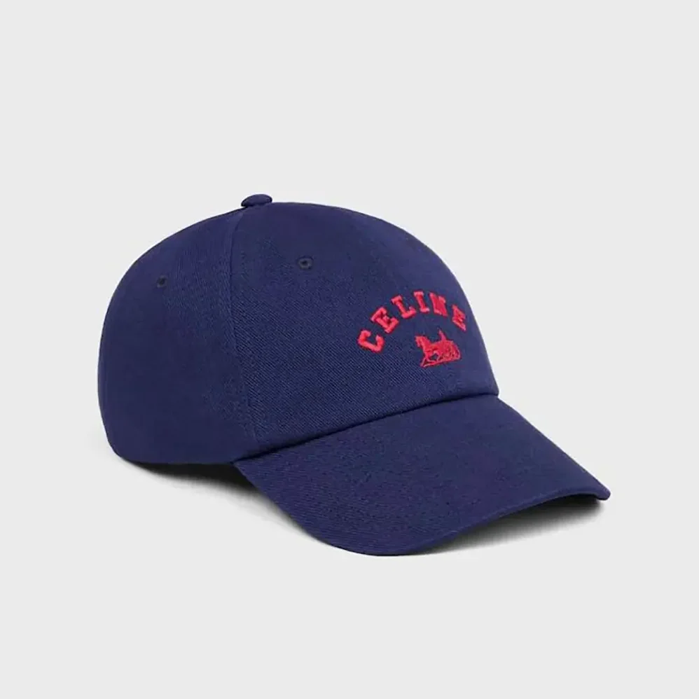 Celine Richelieu Cap In Cotton Twill for Women in Navy Celine Richelieu Cap In Cotton Twill for Women in Navy