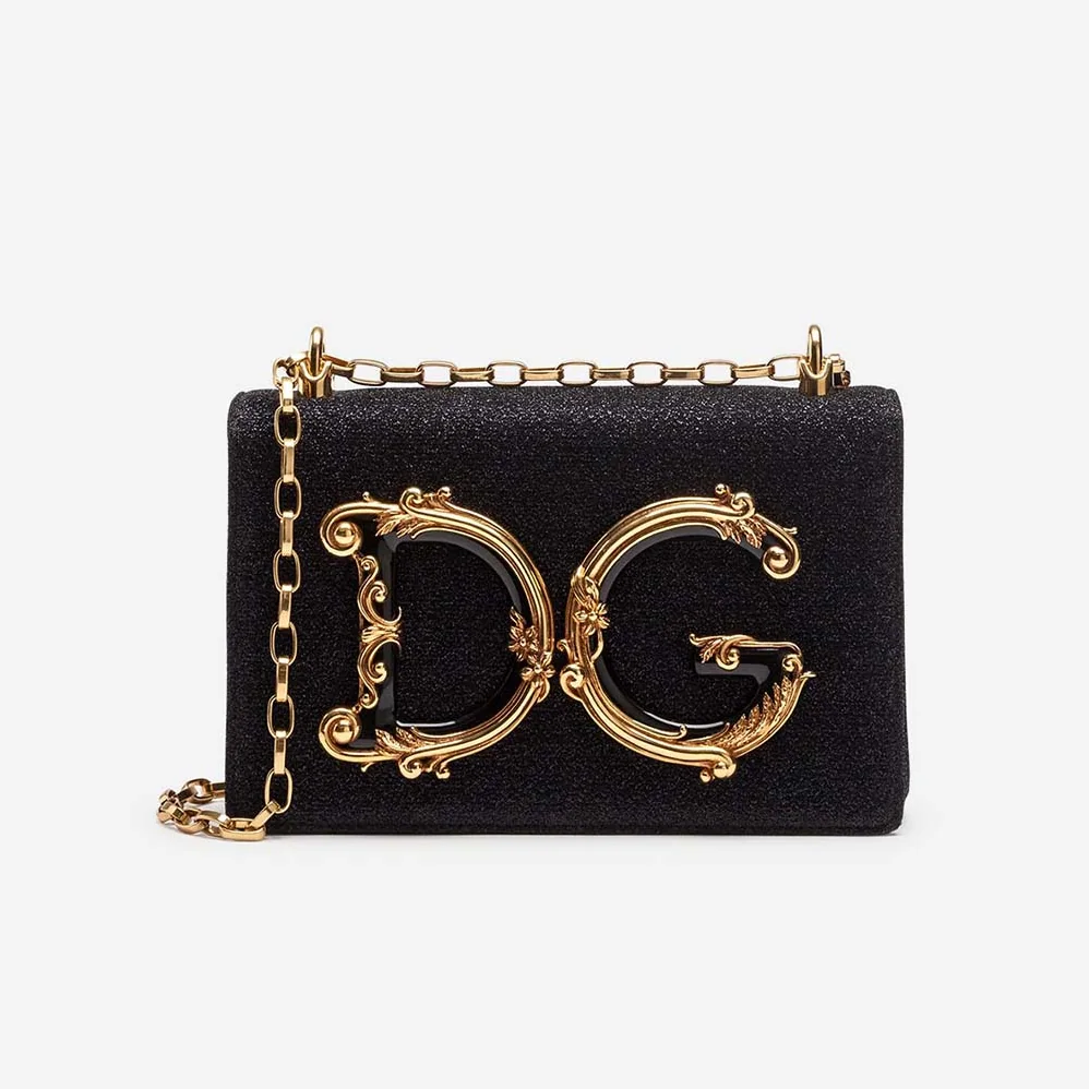 Dolce Gabbana D&G DG Girls Cross-Body Bag Soft Lurex for Women in Black Dolce Gabbana D&G DG Girls Cross-Body Bag Soft Lurex for Women in Black