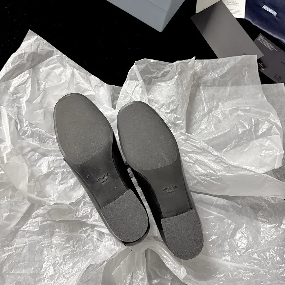 Prada Leather Loafers for Women in Black