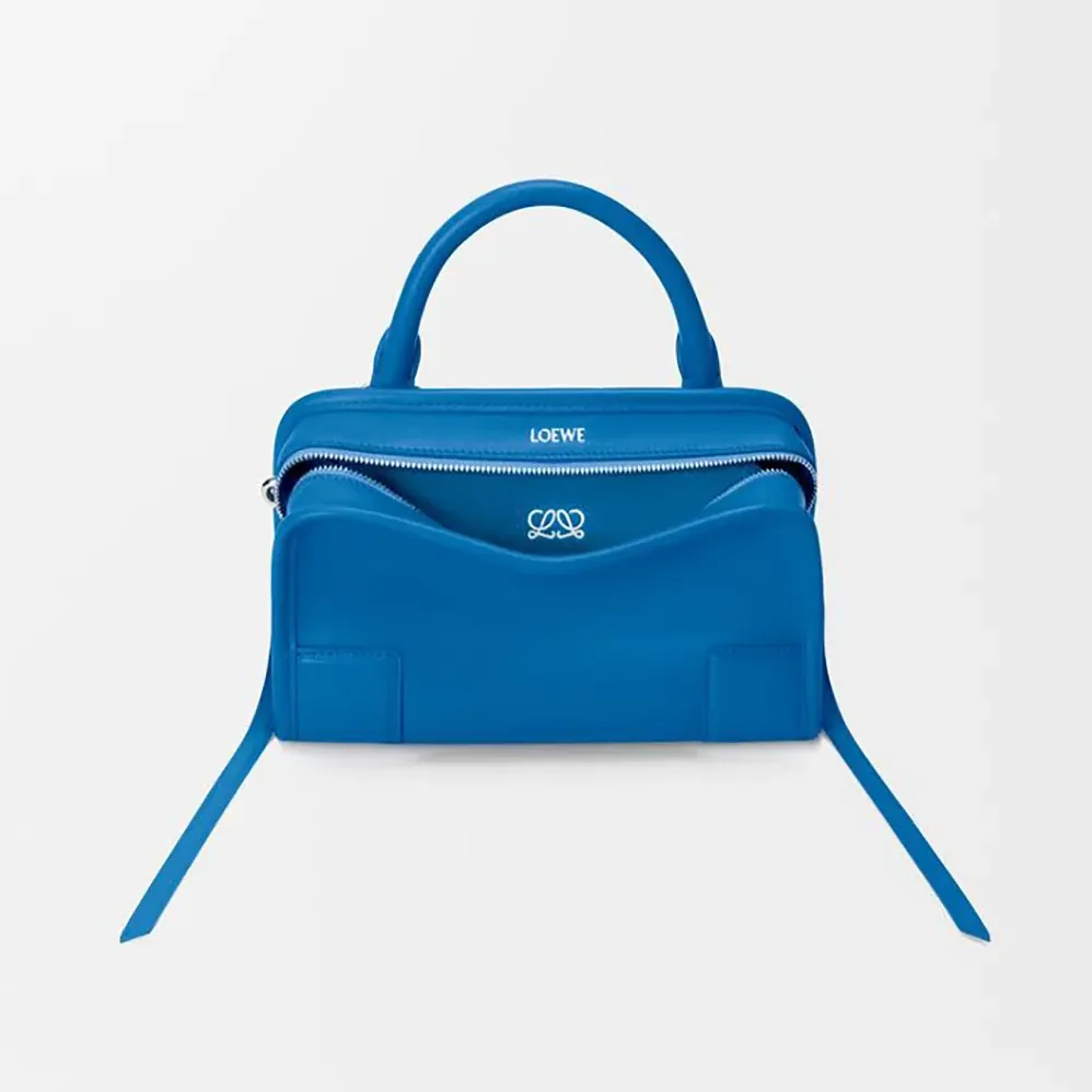 Loewe Mini Amazona 180 Bag in Suede for Women in Royal Azur Loewe Mini Amazona 180 Bag in Suede for Women in Royal Azur