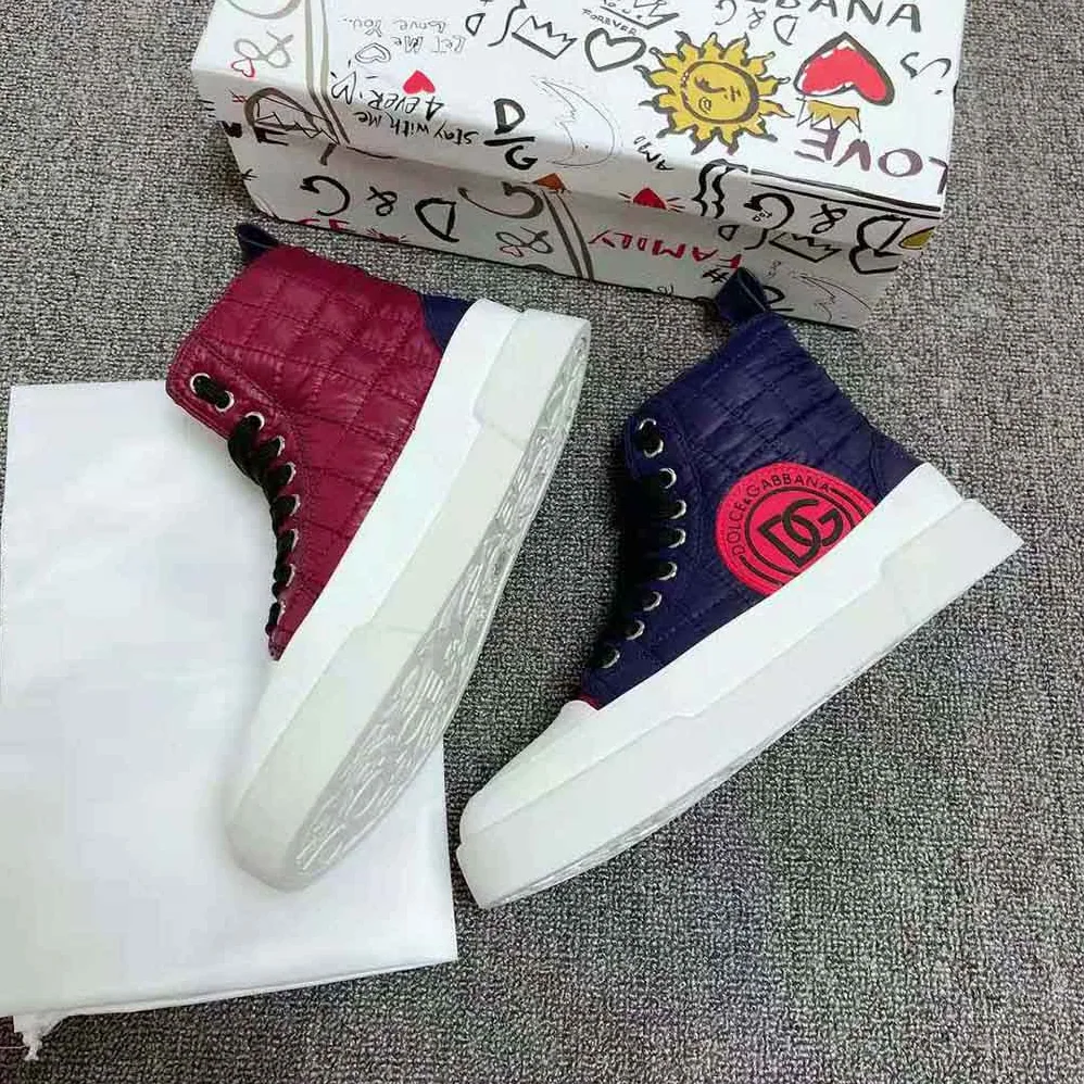 Dolce Gabbana D&G Quilted Two-Tone Nylon Portofino Light Mid-Top Sneakers for Unisex in Navy Dolce Gabbana D&G Quilted Two-Tone Nylon Portofino Light Mid-Top Sneakers for Unisex in Navy