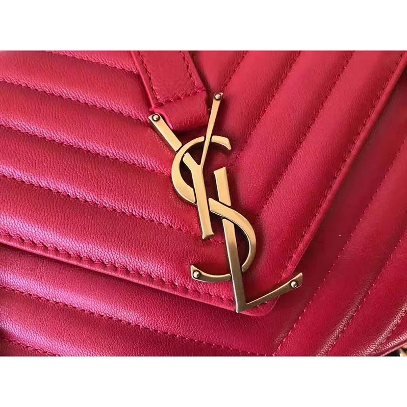 Saint Laurent YSL Classic Medium College Bag Matelasse Leather in Red