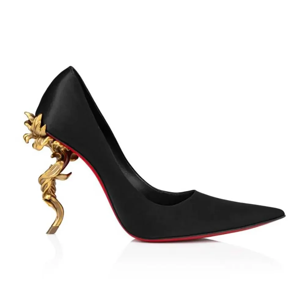 Christian Louboutin Belle Pump 100 mm Pumps Crepe Satin for Women in Black