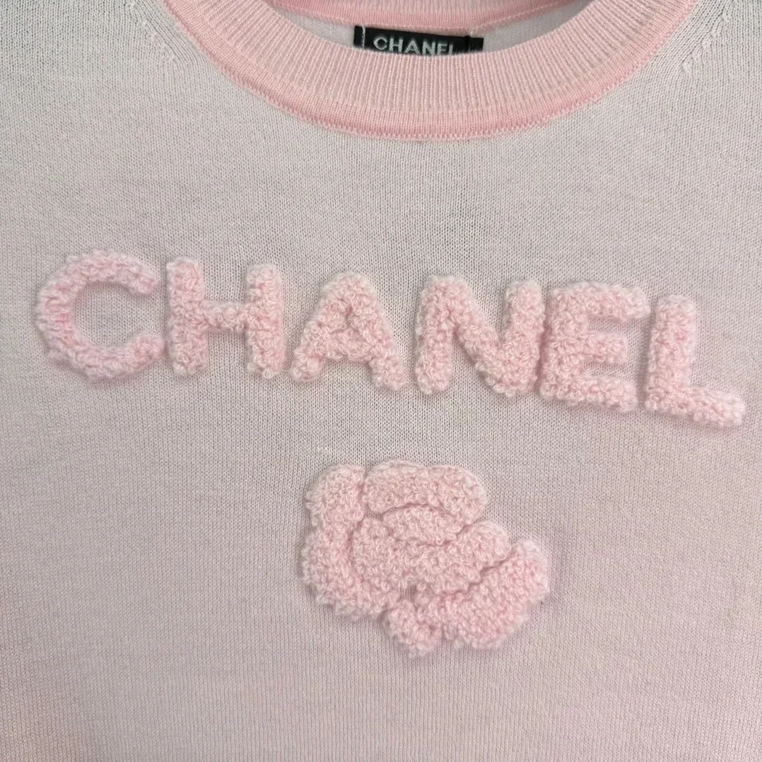 Chanel Short Sleeve T in Shirt Pastel Pink