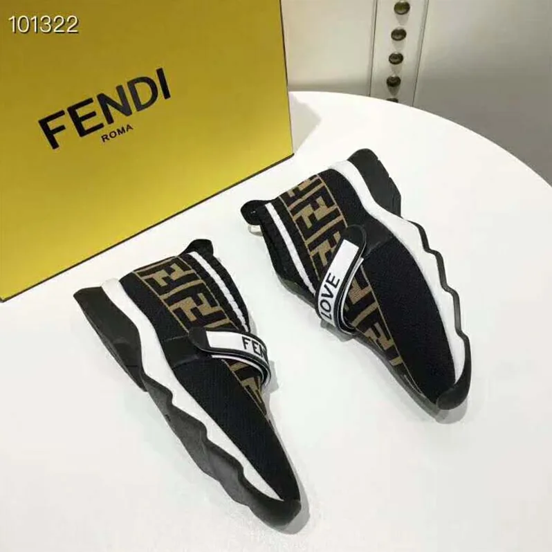 Fendi Shoes Black Fabric Sneakers for Unisex Fendi Shoes Black Fabric Sneakers for Unisex