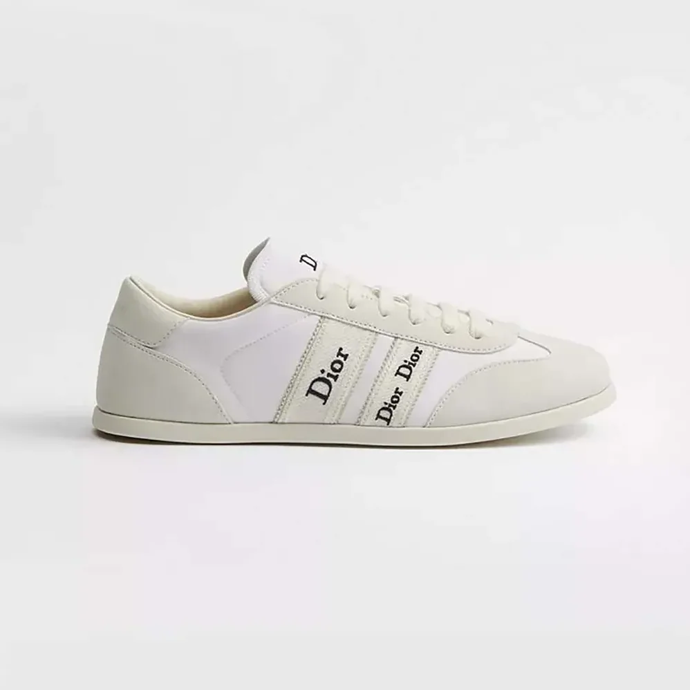 Dior Ribbon Sneaker White Suede Calfskin and Technical Fabric for Unisex Dior Ribbon Sneaker White Suede Calfskin and Technical Fabric for Unisex