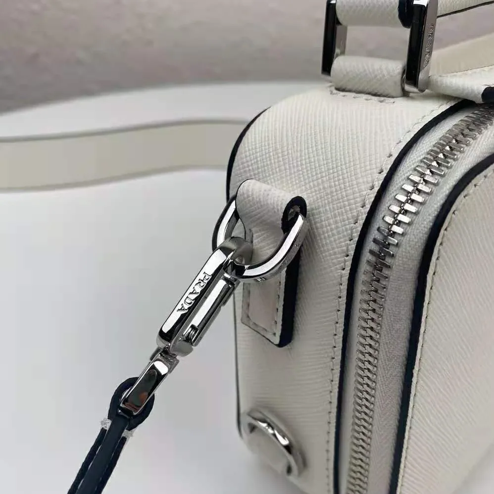 Prada Prada Brique Saffiano Leather Cross-Body Bag for Men in White