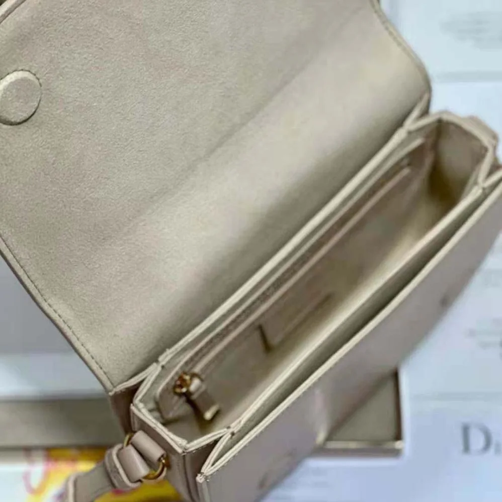 Dior CD Signature Bag with Strap Caramel Beige CD for Women in Embossed Box Calfskin Dior CD Signature Bag with Strap Caramel Beige CD for Women in Embossed Box Calfskin