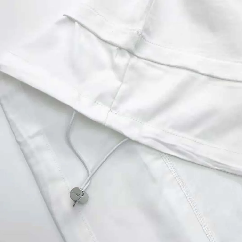 Prada Cotton T-Shirt with Nylon Details for Women in White Prada Cotton T-Shirt with Nylon Details for Women in White