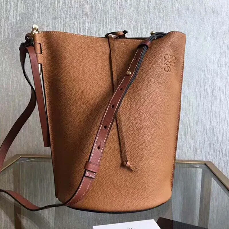 Loewe Gate Bucket Bag Light In Calfskin for Women in Brown Loewe Gate Bucket Bag Light In Calfskin for Women in Brown