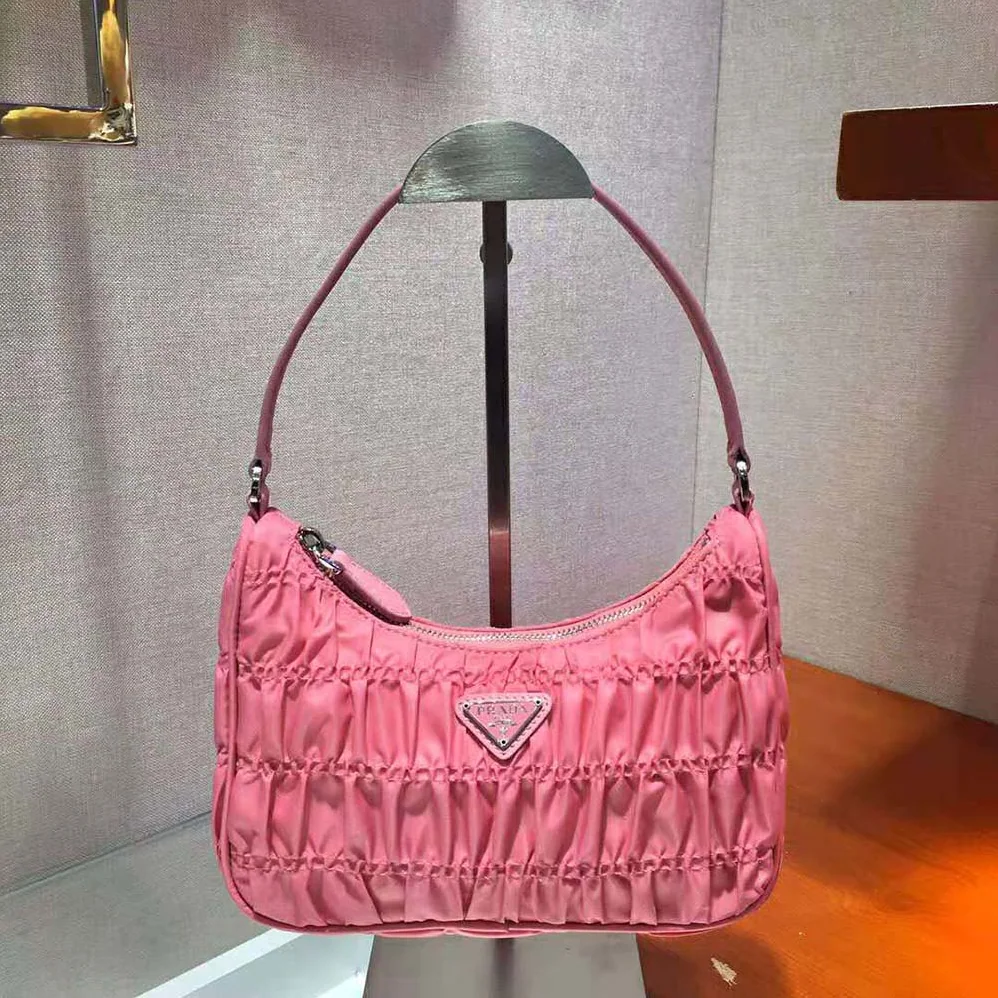 Prada Nylon and Saffiano Leather Mini Bag for Women in Pink
