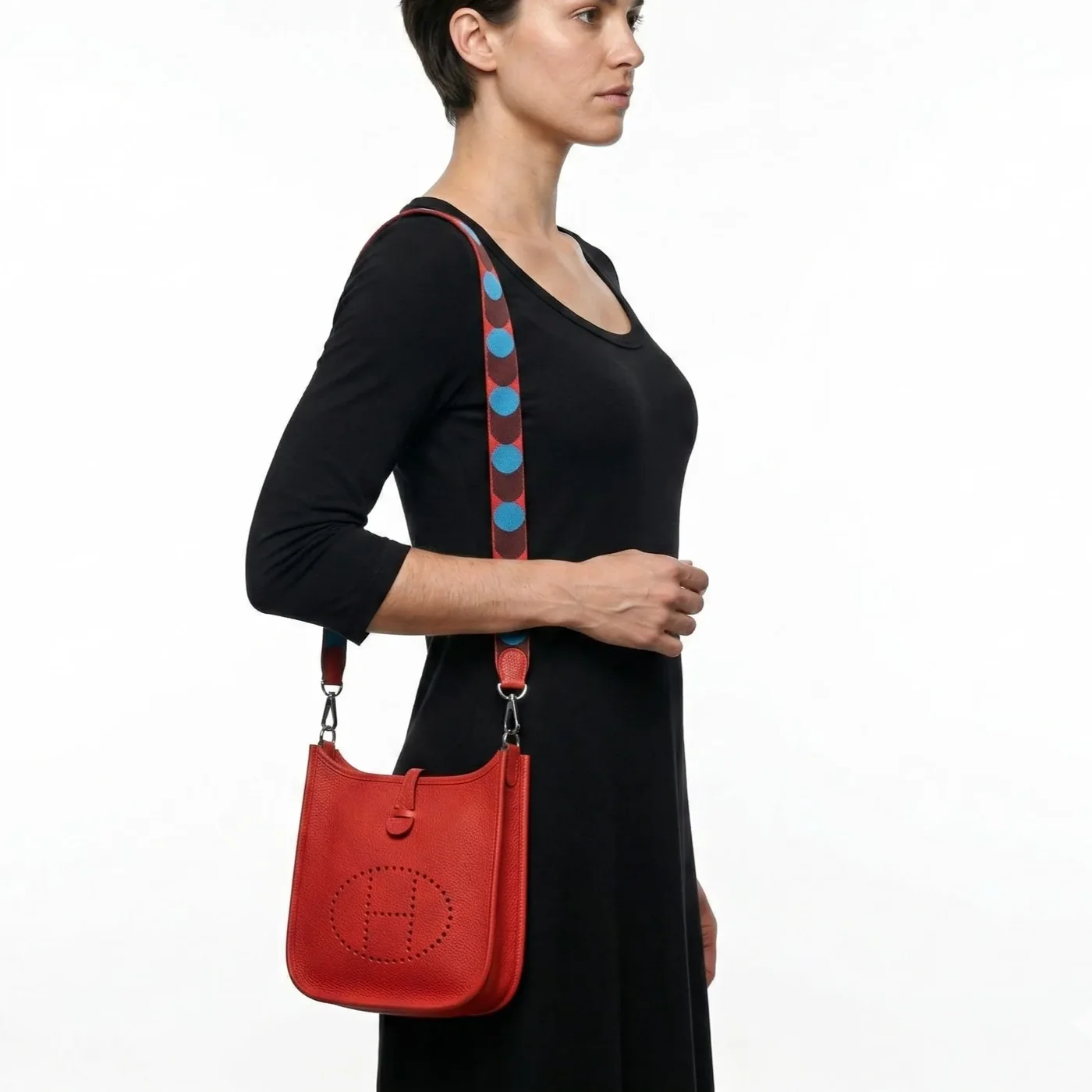 Hermes Evelyne 16 Amazone Shoulder Bag in Rouge Palladium Hardware