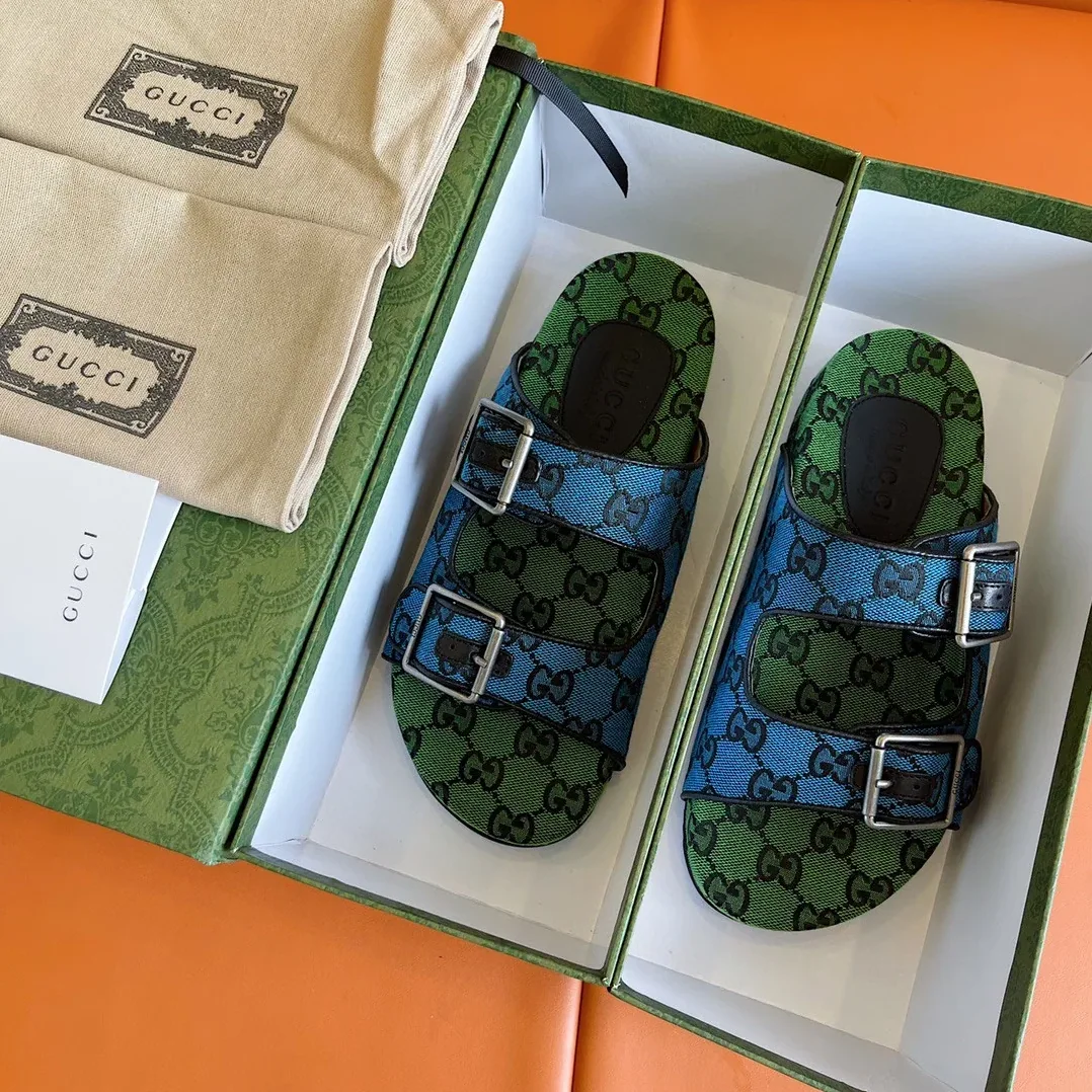 Gucci Slide Sandal With Straps Blue 2HK60 Gucci Slide Sandal With Straps Blue 2HK60