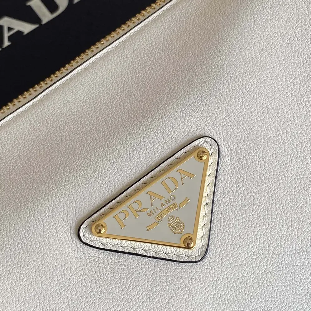 Prada Darling Medium Leather Shoulder Bag for Women in White