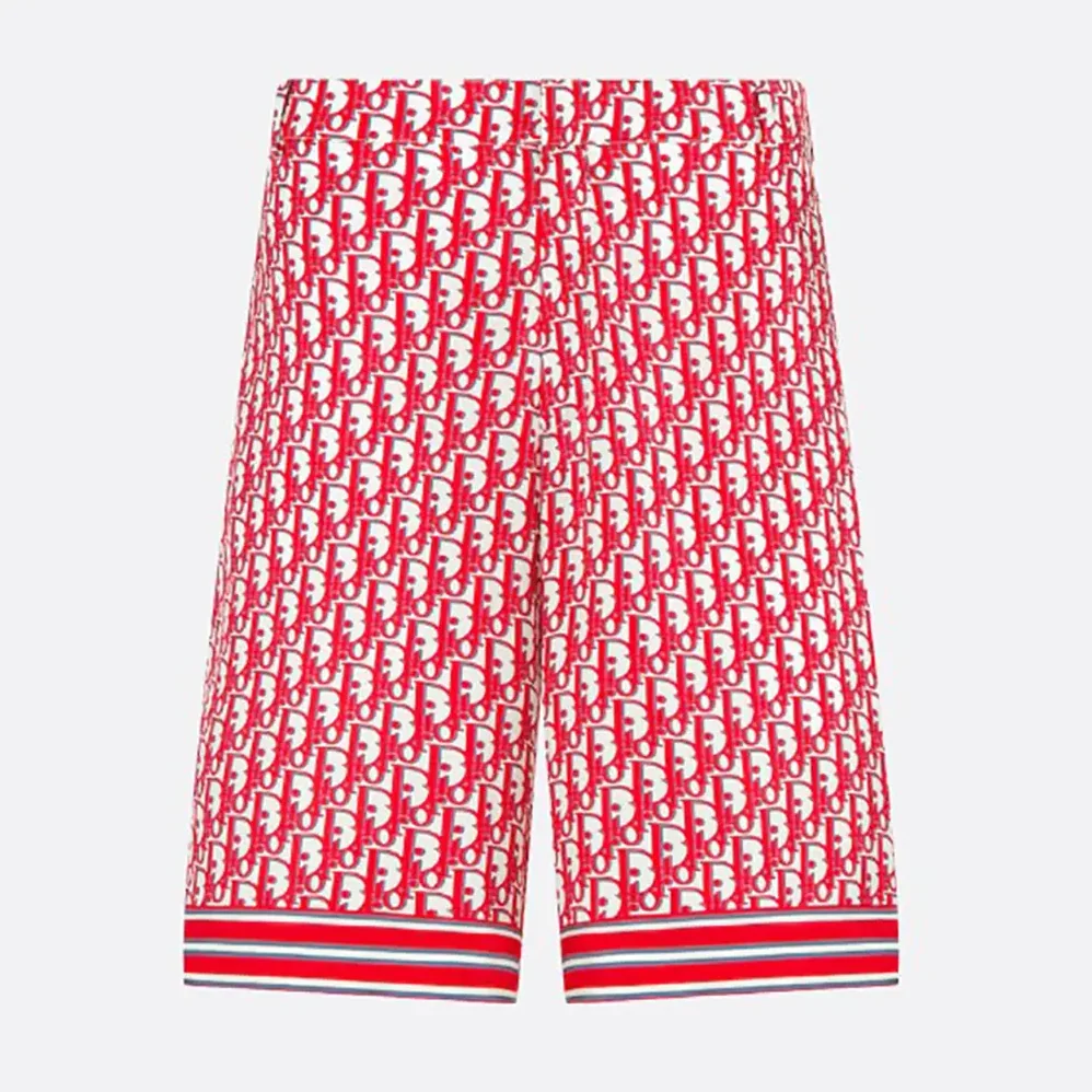 Dior Oblique Bermuda Shorts in Silk Twill for Men Dior Oblique Bermuda Shorts in Silk Twill for Men