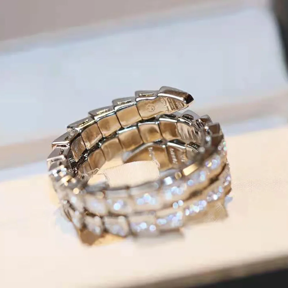 Bvlgari Serpenti Viper Two-coil 18 KT White Gold Ring for Women