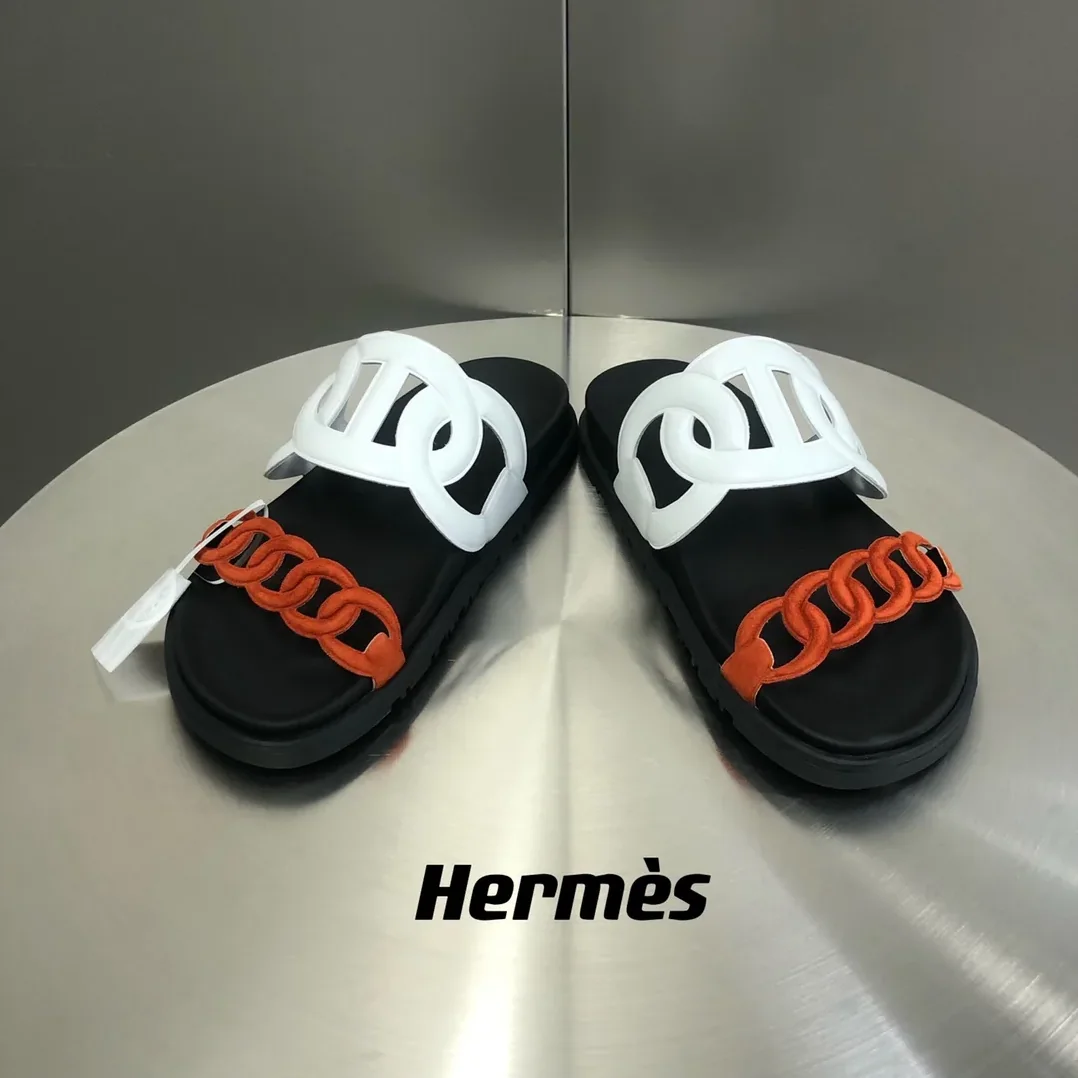 Hermes Extra Sandal Red in White Hermes Extra Sandal Red in White