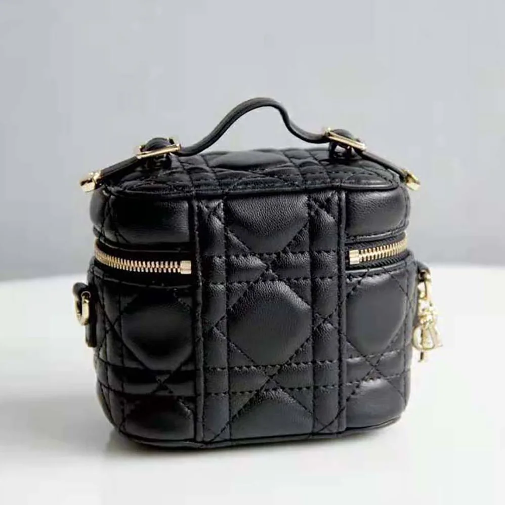 Dior Micro Lady Dior Vanity Case Cannage Lambskin for Women in Black Dior Micro Lady Dior Vanity Case Cannage Lambskin for Women in Black