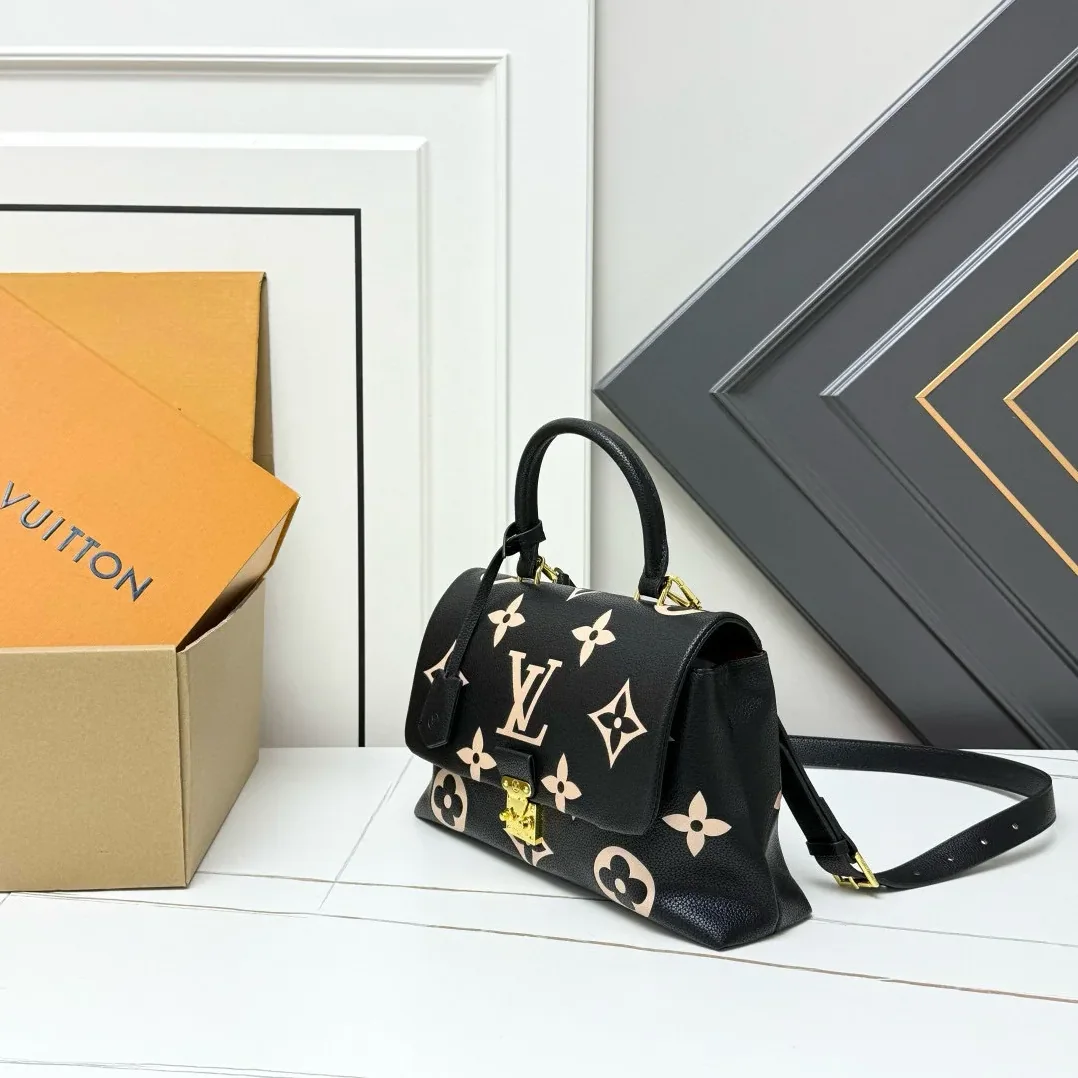 Louis Vuitton Madeleine MM Monogram Empreinte Black in Beige Louis Vuitton Madeleine MM Monogram Empreinte Black in Beige