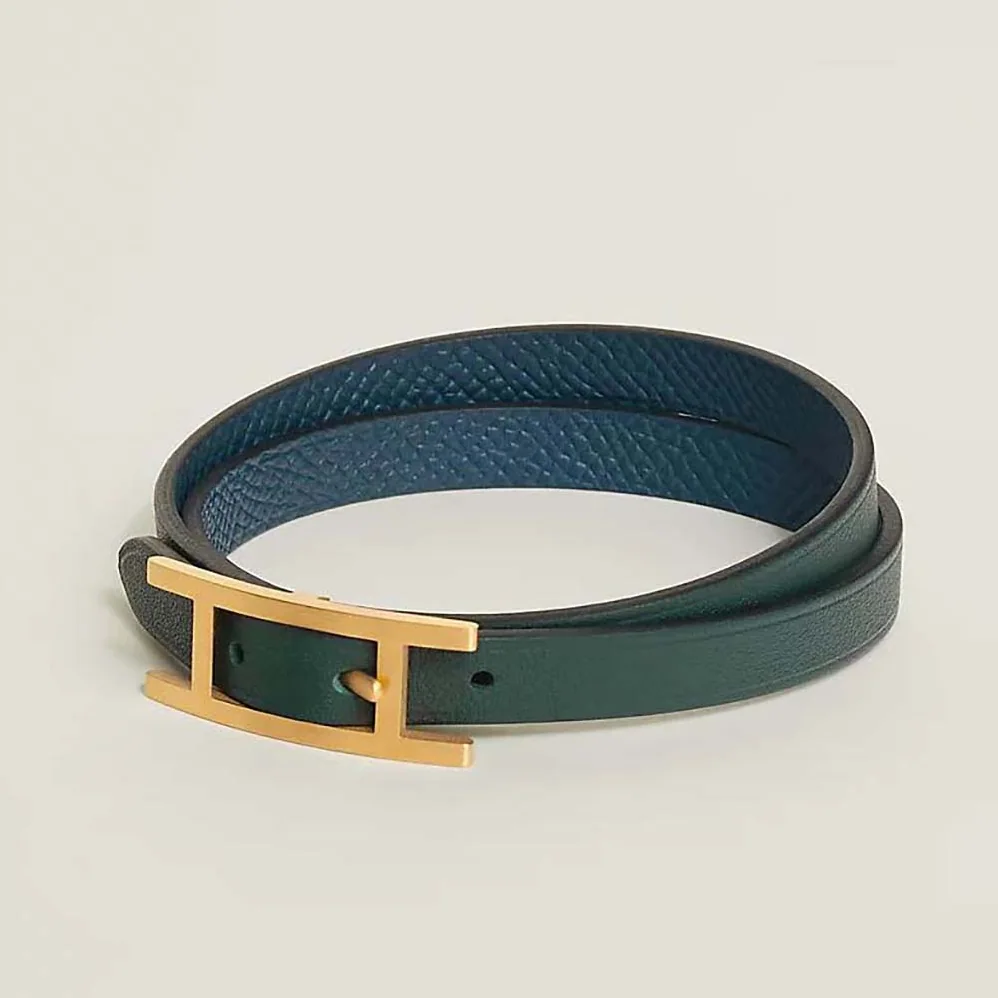 Hermes Behapi Double Tour Bracelet for Unisex in Brown