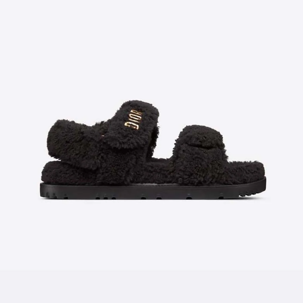 Dior Dioract Sandal Black Shearling for Women Dior Dioract Sandal Black Shearling for Women
