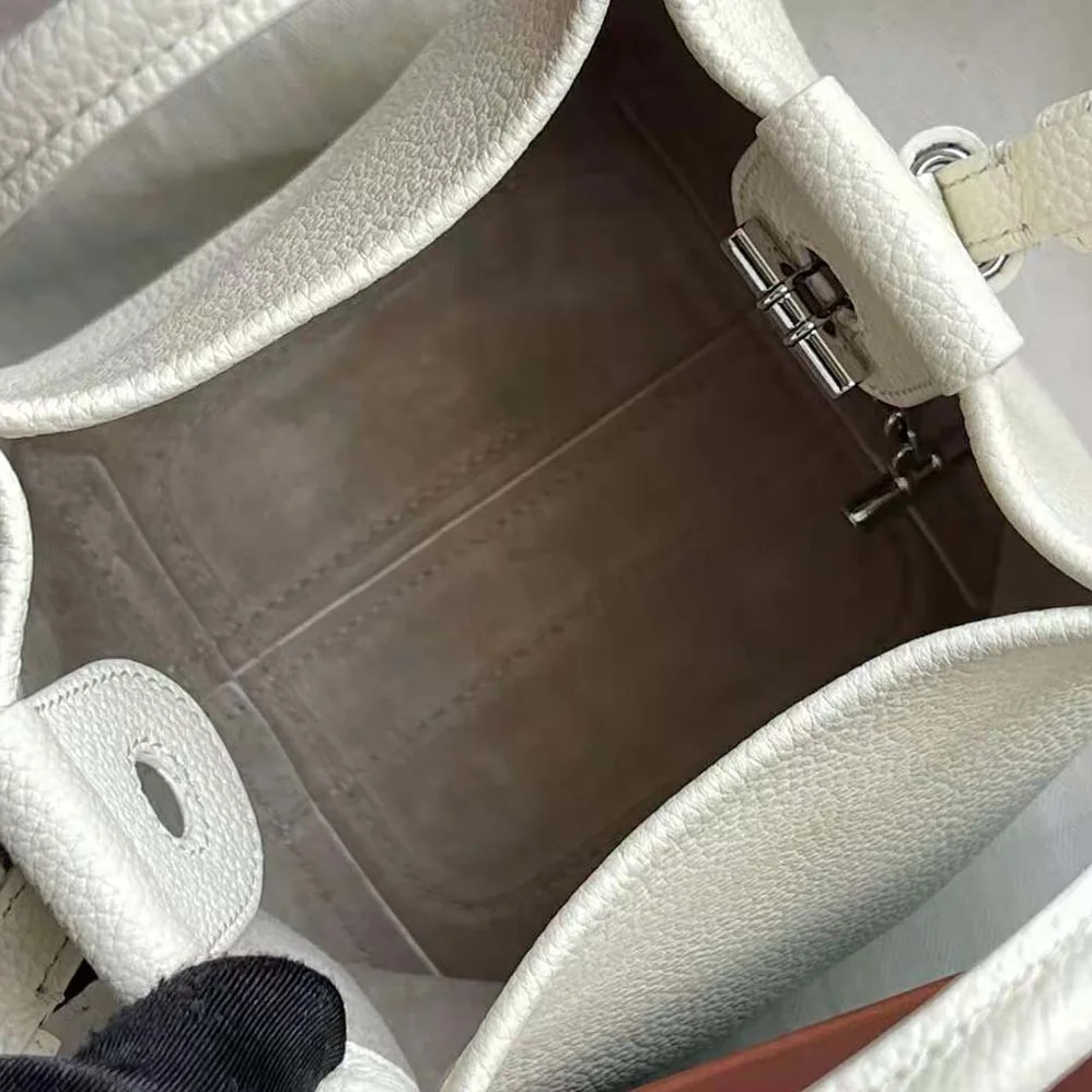 Loro Piana Micro Bale Bag in Calfskin Leather for Women in White Loro Piana Micro Bale Bag in Calfskin Leather for Women in White