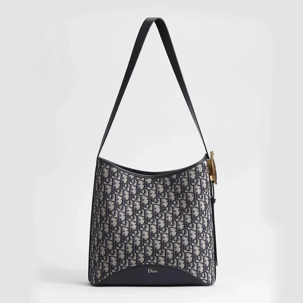 Dior Medium Dior Médaillon Bucket Bag Blue Dior Oblique Jacquard for Women