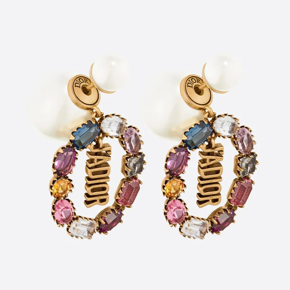 Dior Tribales Earrings Antique Gold for Women in Finish Metal Dior Tribales Earrings Antique Gold for Women in Finish Metal