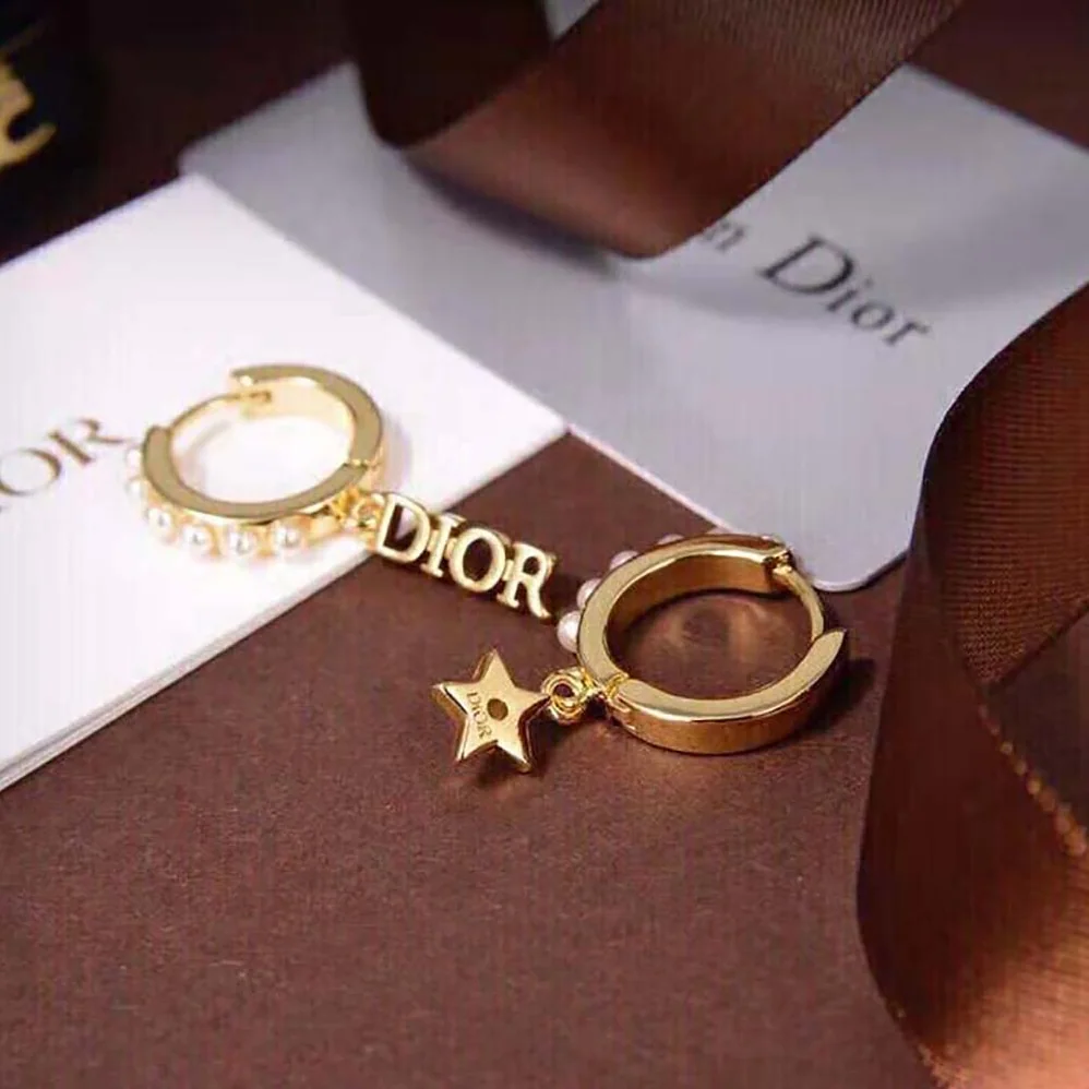 Dior Dio(r)evolution Earrings Gold-Finish Metal and White Resin Pearls for Women
