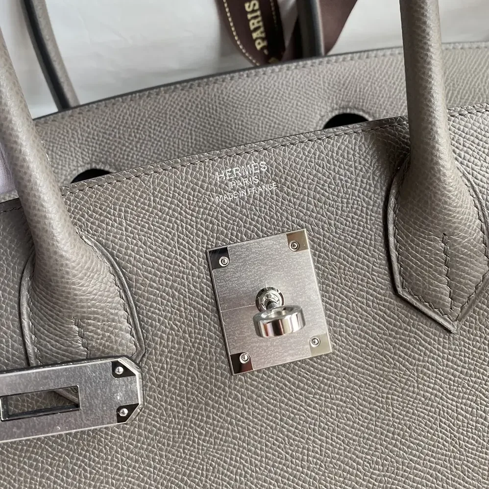 Hermes Birkin 30 Bag in Epsom Leather with Silver Hardware in Gray