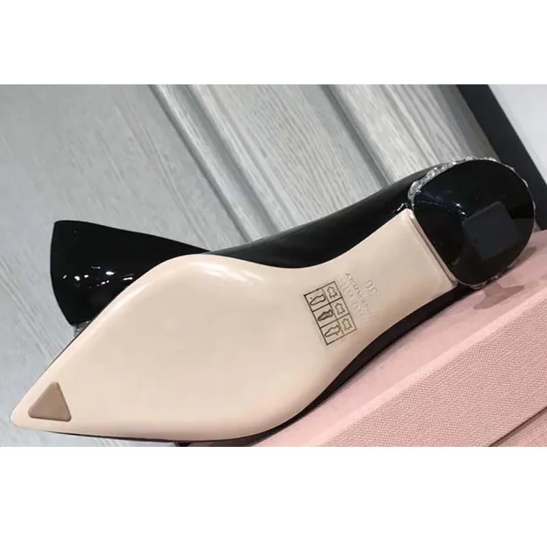 Miu Miu Shoes Patent Leather Pumps with Jewels 85mm Heel for Women in Black
