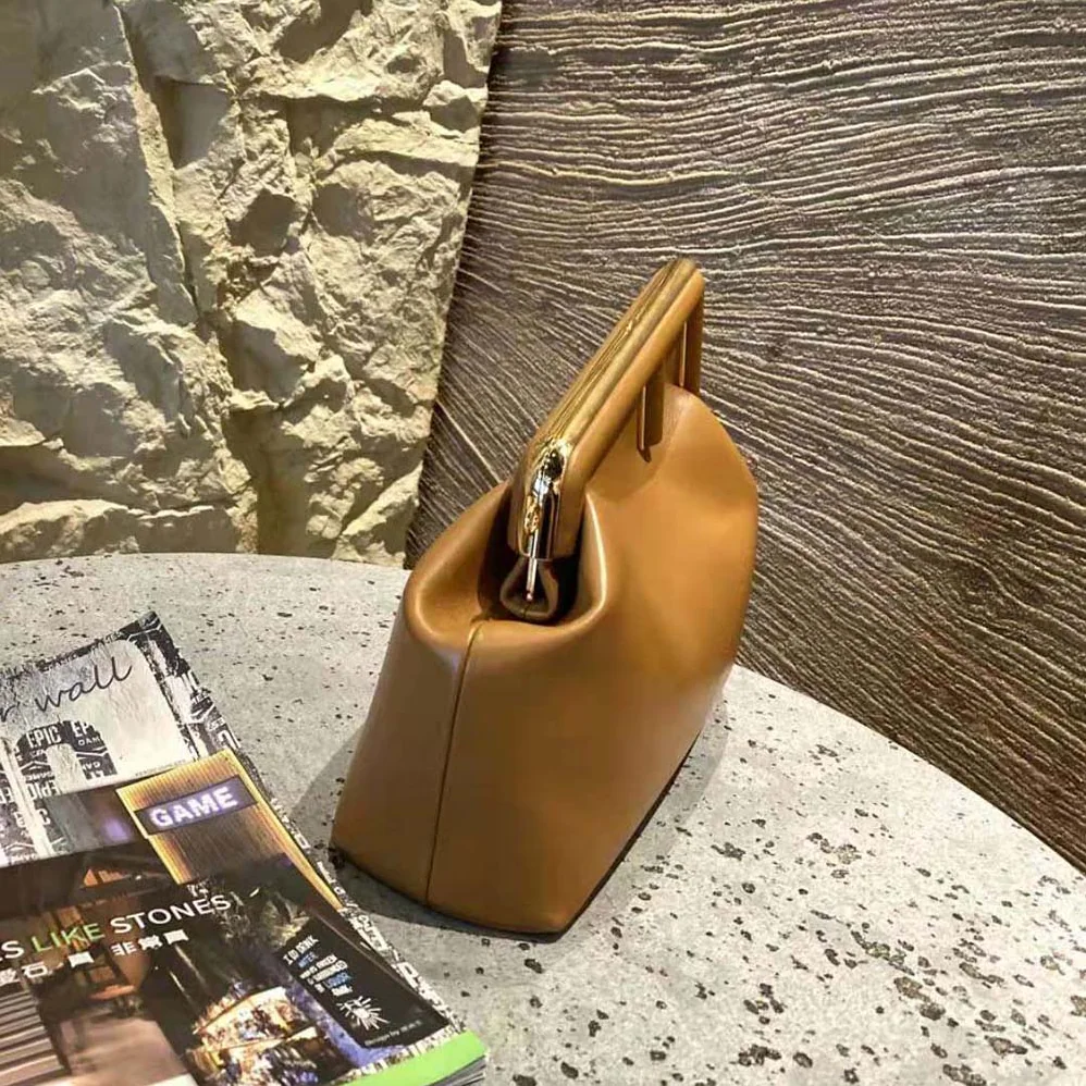 Fendi First Medium Nappa Leather Bag for Women in Brown Fendi First Medium Nappa Leather Bag for Women in Brown