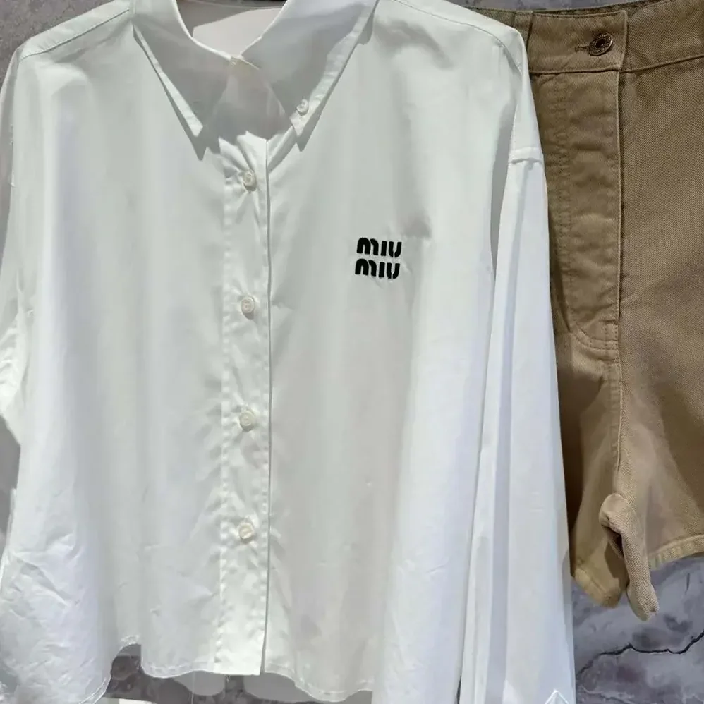 Miu Miu Striped Cotton Shirt MK1659_14BC_F0X24_S_OOO for Women Miu Miu Striped Cotton Shirt MK1659_14BC_F0X24_S_OOO for Women