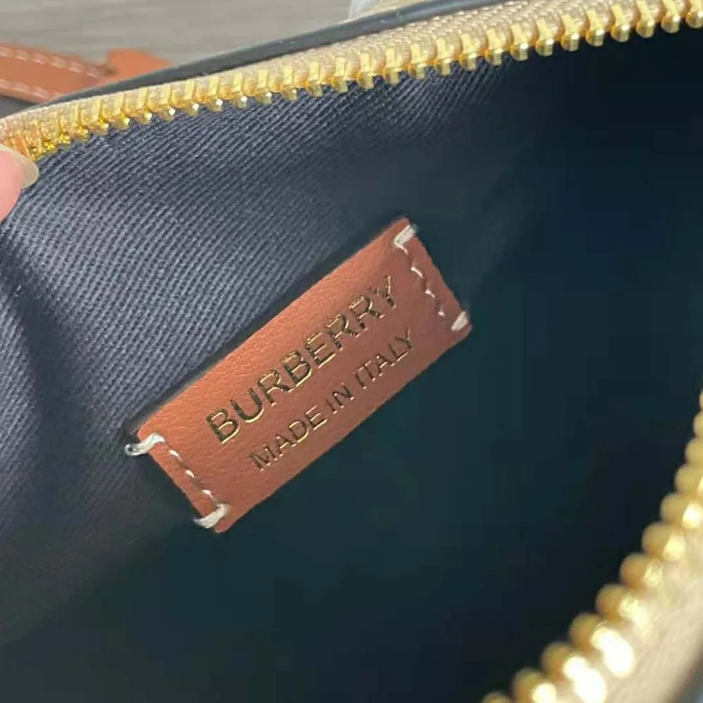 Burberry Mini Check Bowling Bag for Women in Brown
