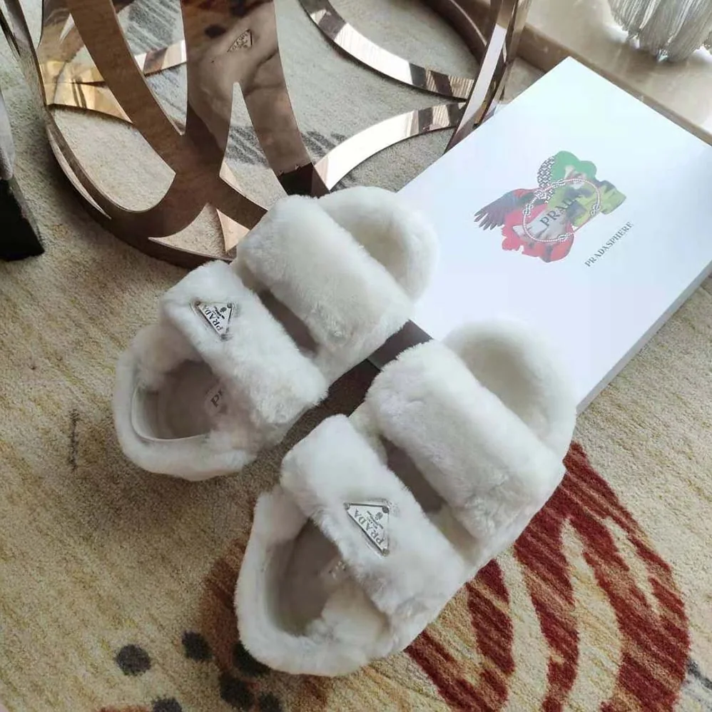 Prada Movement and Comfort Come Together Shearling Sandals for Women
