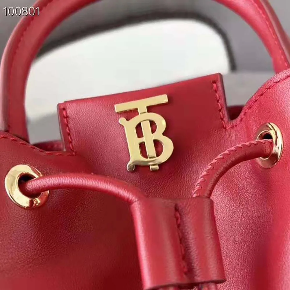 Burberry Monogram Motif Leather Bucket Bag for Women in Red