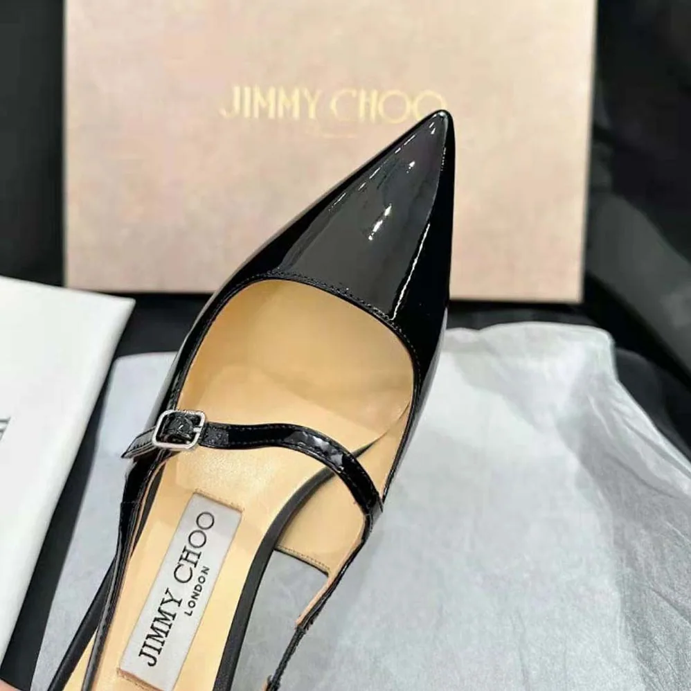 Jimmy Choo Didi 45 Black Patent Leather Pointed Pumps for Women