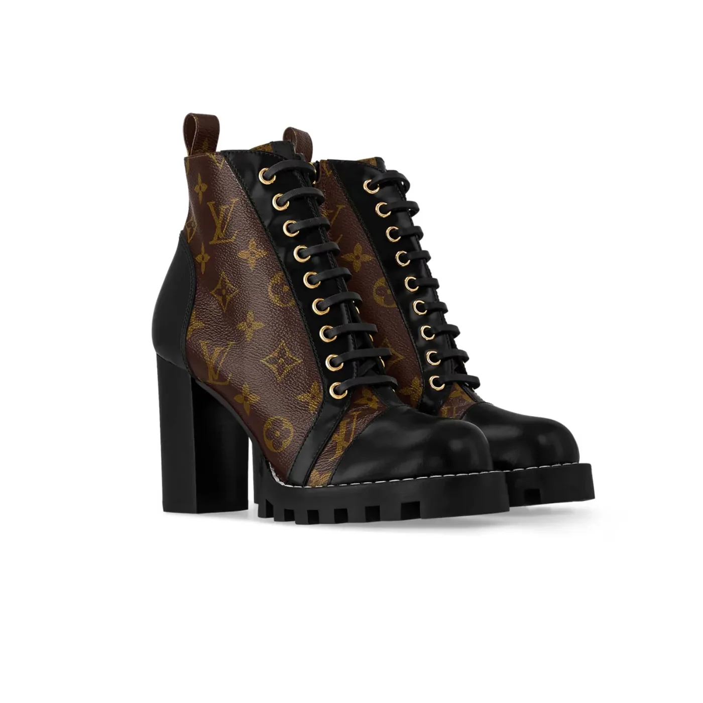 Louis Vuitton Star Trail Ankle Boots Patent Monogram Material Black 1A2Y7P