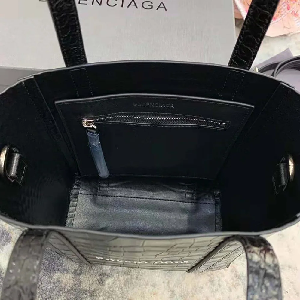 Balenciaga Everyday XXS Tote Bag in Black Shiny Crocodile Embossed Calfskin for Women Balenciaga Everyday XXS Tote Bag in Black Shiny Crocodile Embossed Calfskin for Women