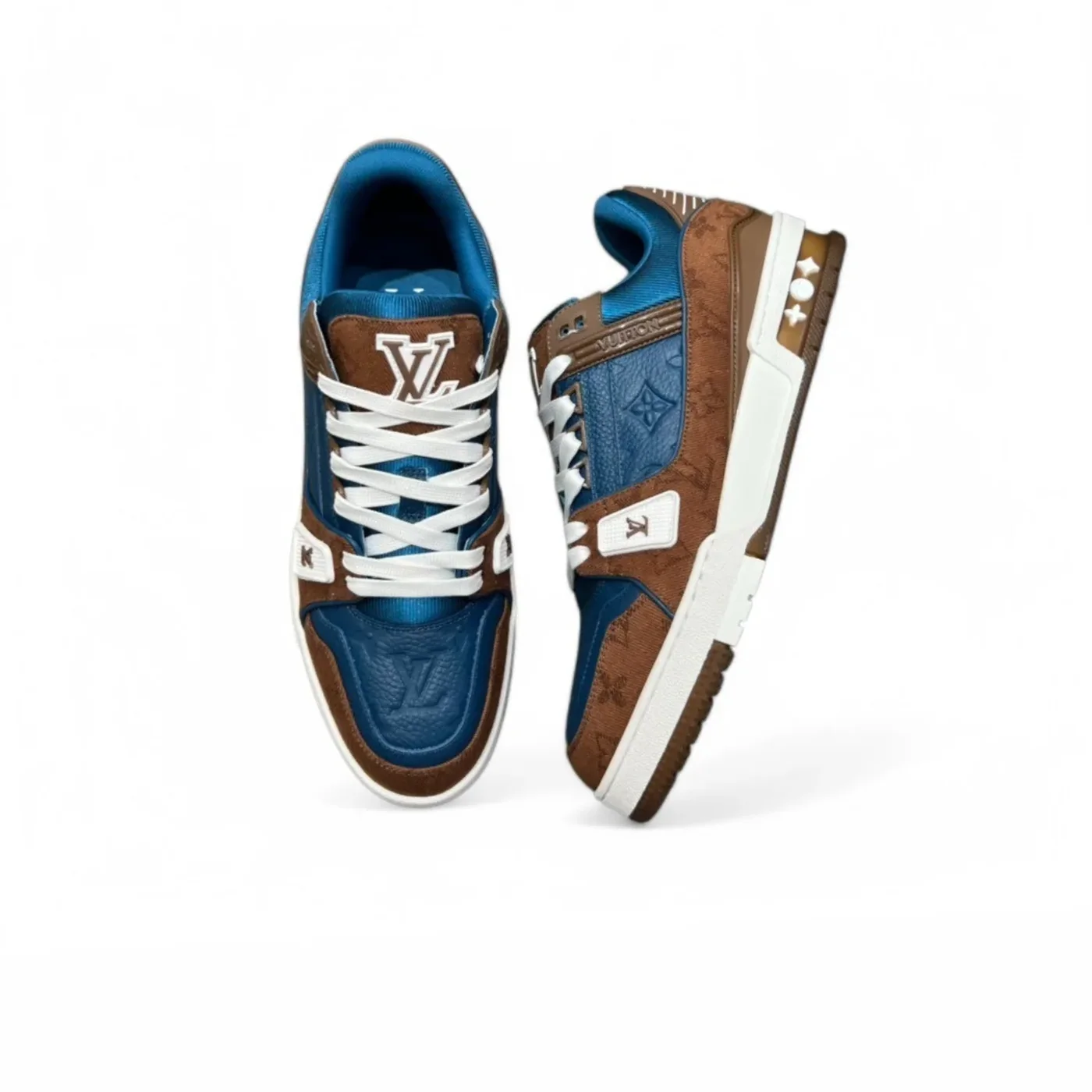 Louis Vuitton LV Trainer Sneaker Brown And Dark Blue