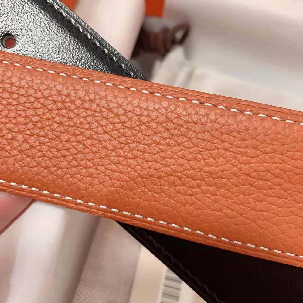 Hermes Luck Belt Buckle & Reversible Leather Strap 38 mm for Men in Orange
