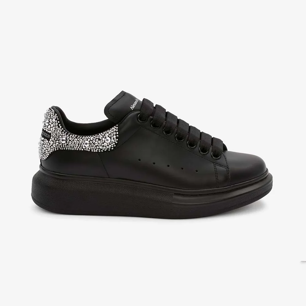 Alexander Mcqueen Oversized Sneaker Black Smooth Calf Leather for Women